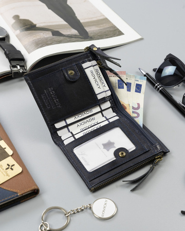 Rovicky pojemny portfel męski ze skóry naturalnej