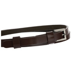 Cienki pasek damski do sukienki, brązowy. Skóra naturalna