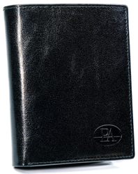 Codzienny portfel męski bez zapięcia, skóra naturalna, RFID Stop — Pierre Andreus