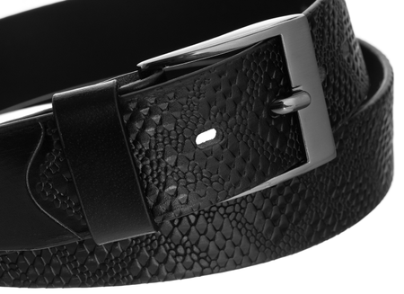 Skórzany męski czarny pasek Rovicky klasyk skóra węża