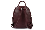 Duży plecak damski skórzany A4 Bordowy Burgund. Kieszenie na suwak. 