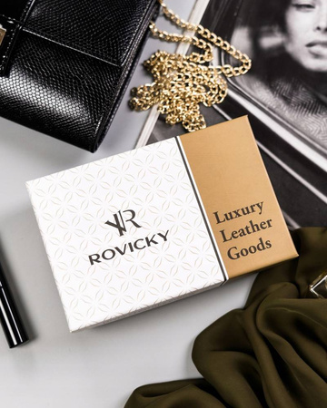 Portfel damski zielony lakierowany. Skóra naturalna. RFID