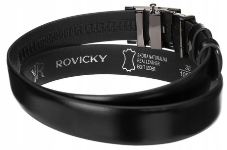 Skórzany pasek męski z automatyczną klamrą — Rovicky