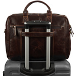 Elegancka skórzana torba A4 na laptopa na ramię. Brązowa 