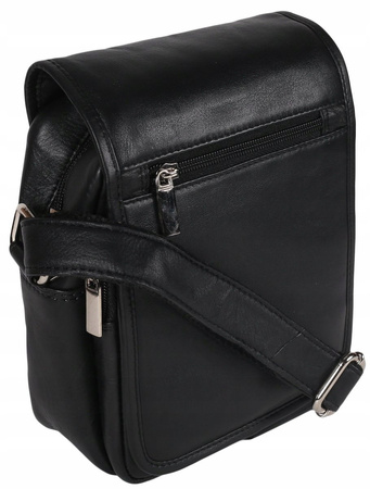 Kompaktowa skórzana listonoszka męska na ramię