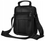 Mała Listonoszka Męska - Skórzana torba na ramię, pionowa