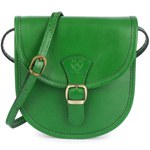 Malutka torebka damska ZIELONA skórzana listonoszka