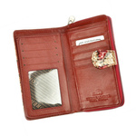 Duży Skórzany PORTFEL DAMSKI ze skóry lakierowanej Pionowy RFID