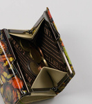 MIni portmonetka żółta w motyle - skóra naturalna