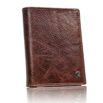 Klasyczny portfel męski pionowy z naturalnej skóry z technologią RFID — Rovicky