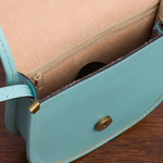 Błękitna Beltimore Damska Skórzana Mała Torebka Listonoszka podkówka K68