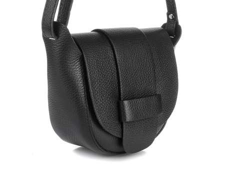 Żółta skórzana torebka listonoszka podkowa