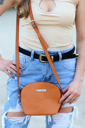 Wizytowa camelowa torebka skórzana Beltimore