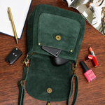 Piękna zielona skórzana listonoszka Vera Pelle