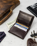 Mały porządny skórzany portfel męski Rovicky® RFID