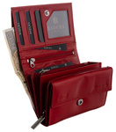 Półmatowy skórzany portfel damski RFID Badura