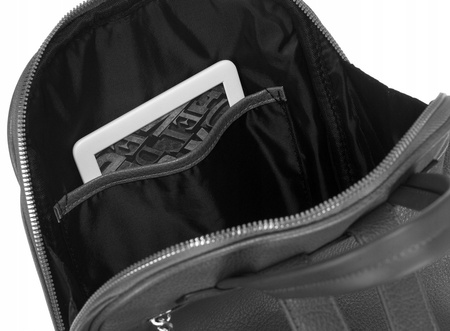 Plecak damski miejski A4. Szary z eko skóry.