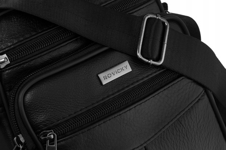 Mała Listonoszka Męska - Skórzana torba na ramię, pionowa