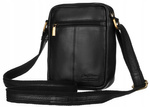 Czarna listonoszka męska Skórzana torba na ramię