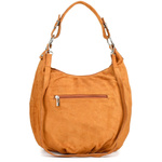 Camelowa zamszowa Torebka skórzana A4 worek