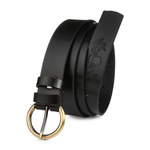 Beltimore skórzany damski pasek do spodni 3 cm czarny
