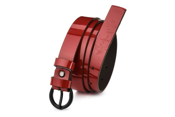 Skórzany pasek damski Beltimore z czarną klamrą