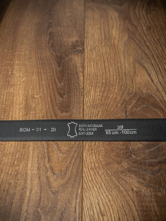 Pasek Męski Skórzany 110 cm - matowa skóra naturalna ze srebrną klamrą