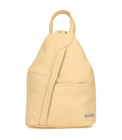 Beżowy skórzany miejski plecak damski Beltimore