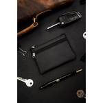 Skórzane etui na klucze kluczówka saszetka Czarna skóra naturalna