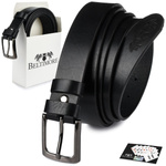 Beltimore skórzany licowy wąski pasek męski czarny