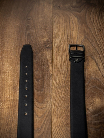 Pasek Męski Skórzany 110 cm - matowa skóra naturalna ze srebrną klamrą