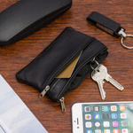 Skórzane etui na klucze kluczówka saszetka Czarna skóra naturalna