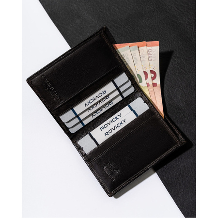 Skórzane etui na karty RFID - Brązowe