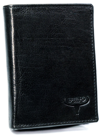 Prosty, składany portfel męski pionowy ze skóry naturalnej — Buffalo Wild