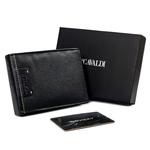 Duży, skórzany portfel męski poziomy bez zapięcia, ochrona RFID - Cavaldi