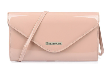 Różowa kopertówka damska torebka wieczorowa lakierowana