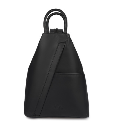 Czarny skórzany miejski plecak Vera Pelle damski