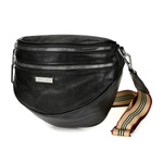 Czarna Saszetka damska przez ramię na pasku modna I06