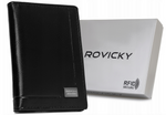 Małe i cienkie etui na karty - skórzane czarne. Ochrona RFID