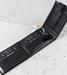 Duży, skórzany portfel męski poziomy z zapięciem, ochrona RFID — Cavaldi