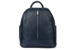 Granatowy Włoski Plecak Skórzany A4 damski pojemny solidny C78