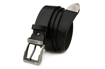 Beltimore męski skórzany pasek szeroki jeans czarny 524 czarny r.130-145 cm