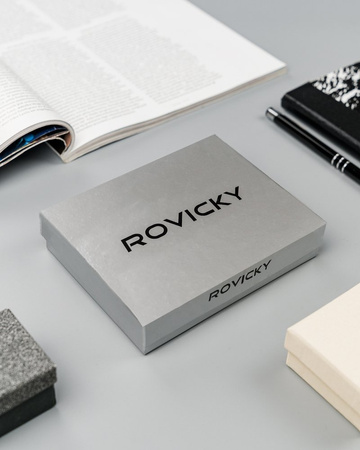 Duży skórzany portfel damski Rovicky czerwony