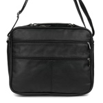 Duża skórzana torba męska do pracy szkoły czarna