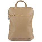 Beżowy skórzany plecak damski torba 2w1. Format A4.