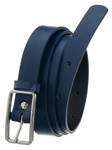 Granatowy pasek damski skórzany 105cm Wąski