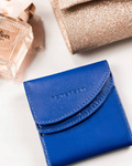 Malutki portfel damski skórzany - niebieski