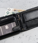 Duży, skórzany portfel męski poziomy bez zapięcia, ochrona RFID - Cavaldi