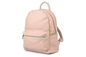 Skórzany PLECAK DAMSKI A4 Vera Pelle PUDROWORÓŻOWY