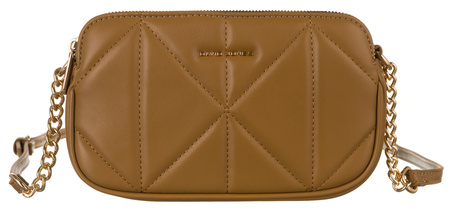 Stylowa mała torebka damska listonoszka eko skóra CAMELOWA. Pikowana.